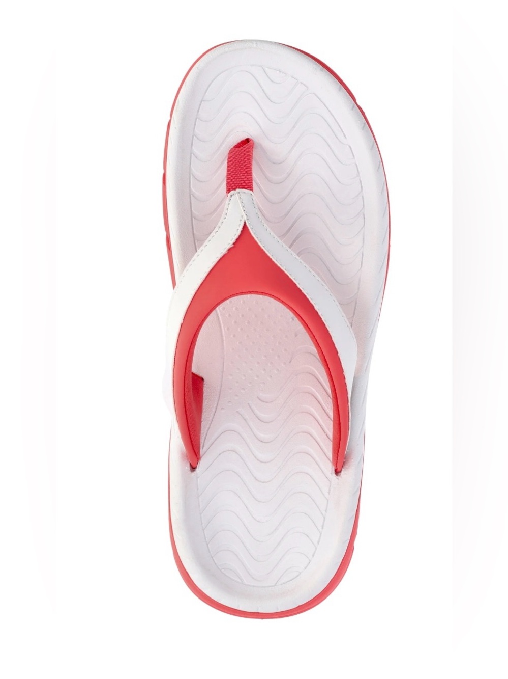 Avia Women’s Recovery Thong Sandals Size 10 Coral White Low Wedge NWT